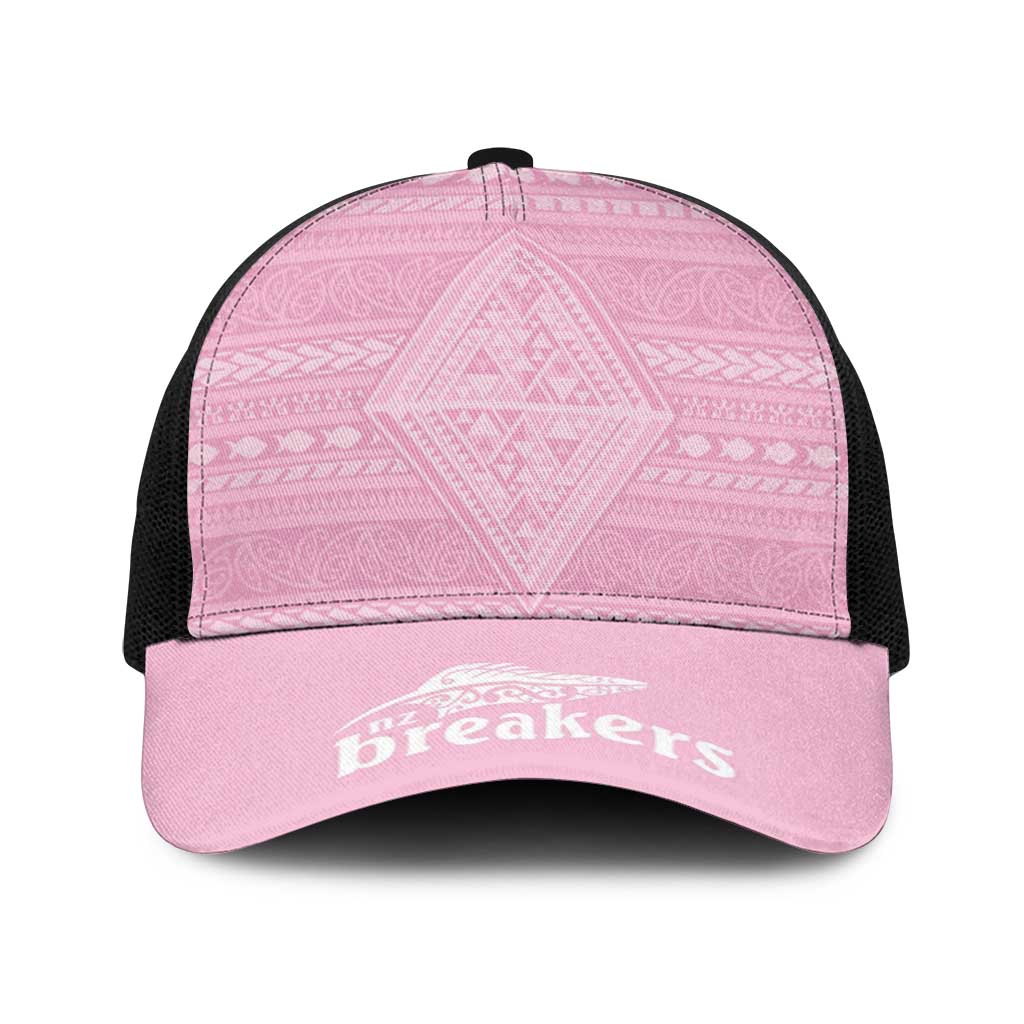 New Zealand Basketball Indigenous Baseball Net Cap LT9 One Size Black Pink - Polynesian Pride