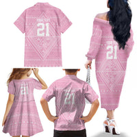 Custom New Zealand Basketball Indigenous Family Matching Off The Shoulder Long Sleeve Dress and Hawaiian Shirt LT9 - Polynesian Pride