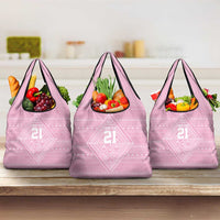 Custom New Zealand Basketball Indigenous Grocery Bag - Polynesian Pride