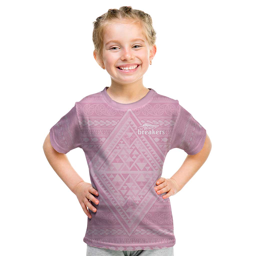 Custom New Zealand Basketball Indigenous Kid T Shirt - Polynesian Pride