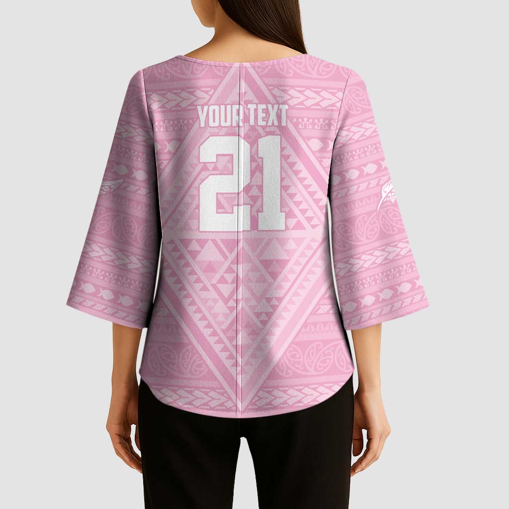Custom New Zealand Basketball Indigenous Kimono Sleeve Blouse - Polynesian Pride