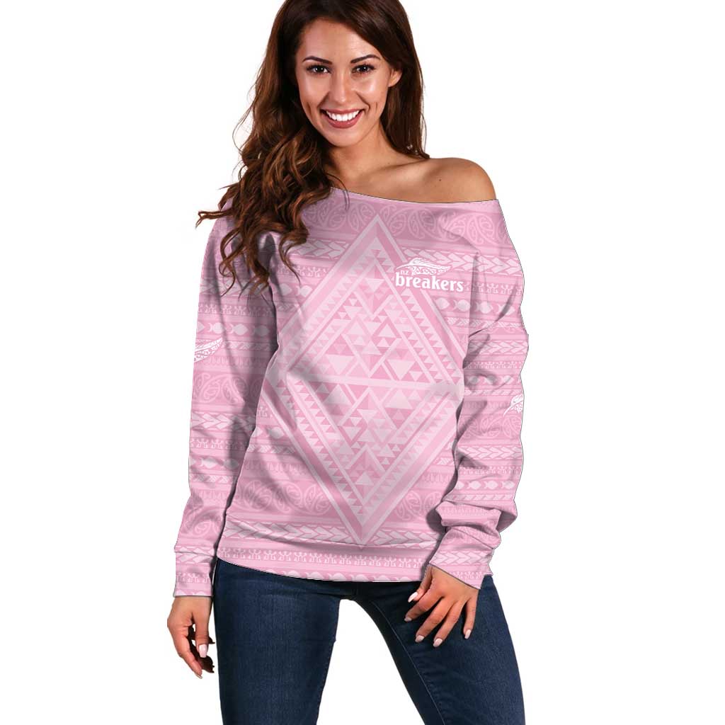 Custom New Zealand Basketball Indigenous Off Shoulder Sweater - Polynesian Pride