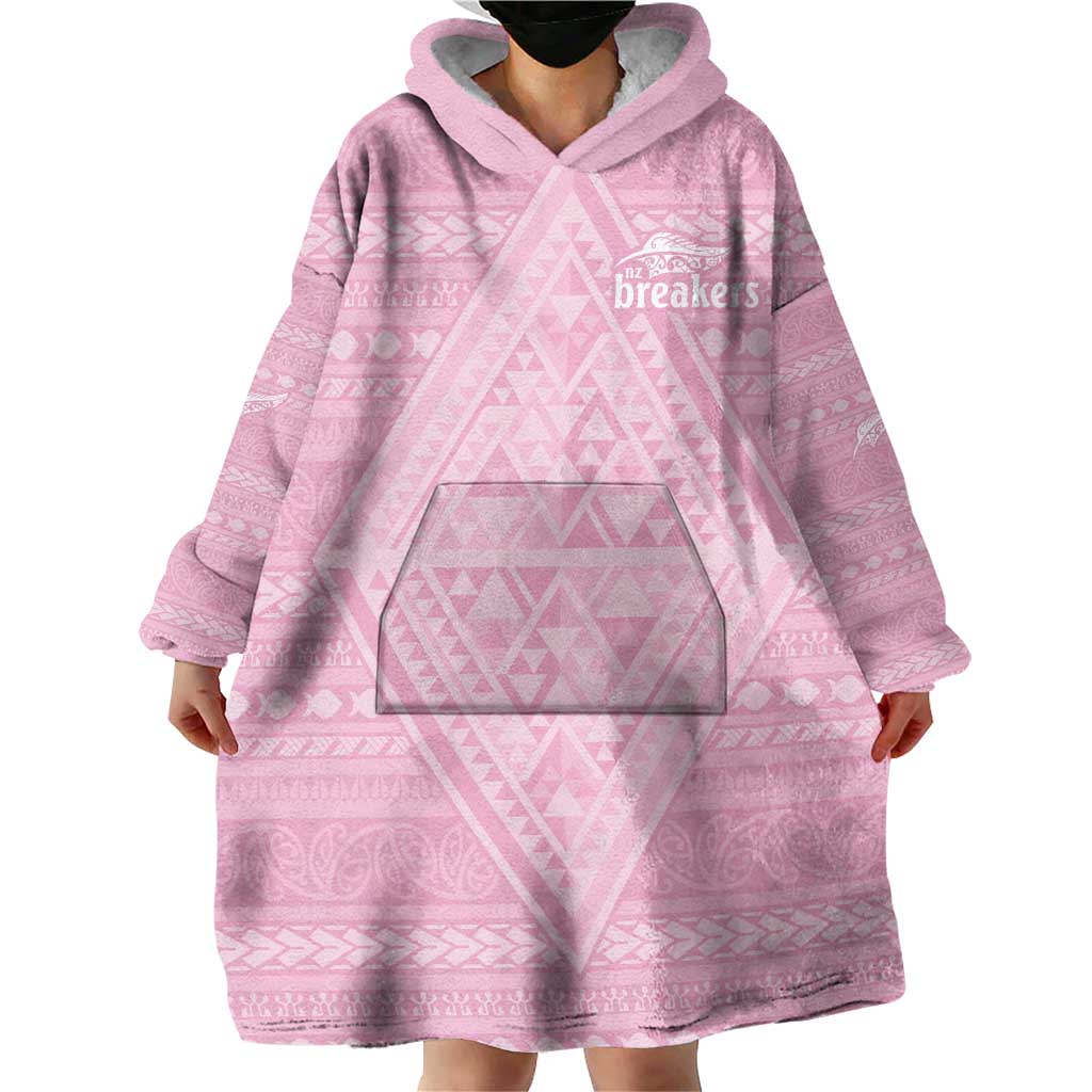 Custom New Zealand Basketball Indigenous Wearable Blanket Hoodie - Polynesian Pride