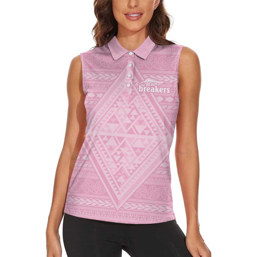 Custom New Zealand Basketball Indigenous Women Sleeveless Polo Shirt LT9 - Polynesian Pride