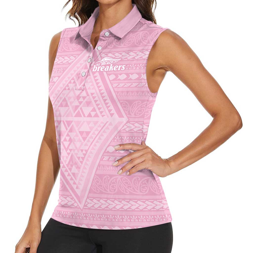 Custom New Zealand Basketball Indigenous Women Sleeveless Polo Shirt LT9 - Polynesian Pride
