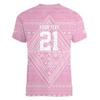 Custom New Zealand Basketball Indigenous Women V-Neck T-Shirt LT9 - Polynesian Pride