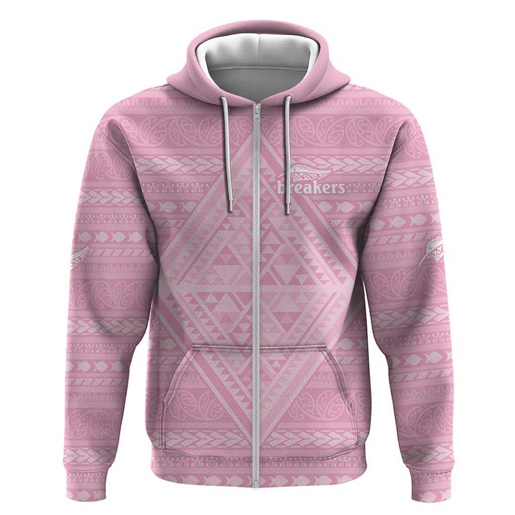 Custom New Zealand Basketball Indigenous Zip Hoodie - Polynesian Pride
