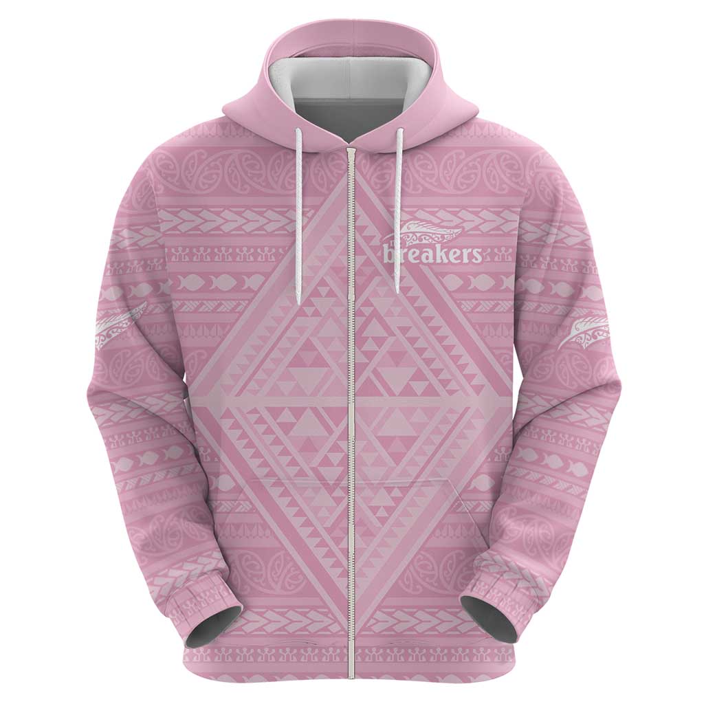 Custom New Zealand Basketball Indigenous Zip Hoodie - Polynesian Pride