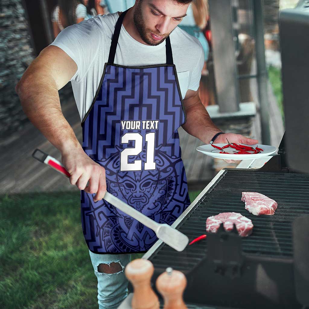 Custom Basketball New Zealand Apron Blue Maori Ta Moko Indigenous - Polynesian Pride