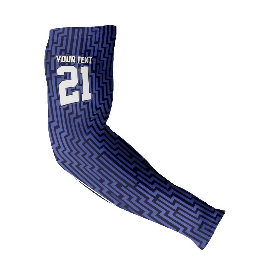 Custom Basketball New Zealand Arm Sleeves Blue Maori Ta Moko Indigenous - Polynesian Pride