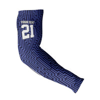 Custom Basketball New Zealand Arm Sleeves Blue Maori Ta Moko Indigenous - Polynesian Pride