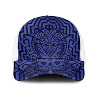 Basketball New Zealand Baseball Net Cap Blue Maori Ta Moko Indigenous - Polynesian Pride