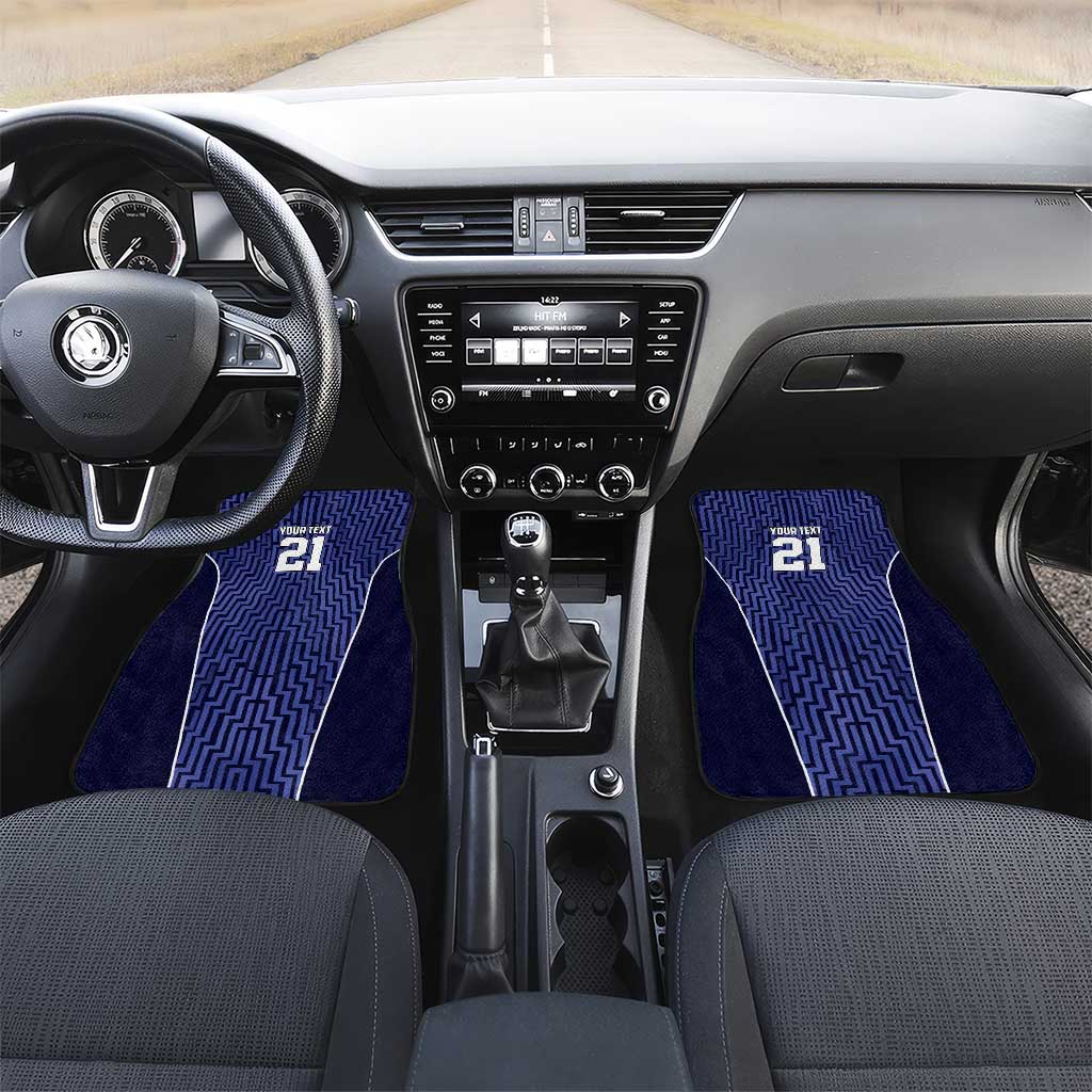 Custom Basketball New Zealand Car Mats Blue Maori Ta Moko Indigenous - Polynesian Pride