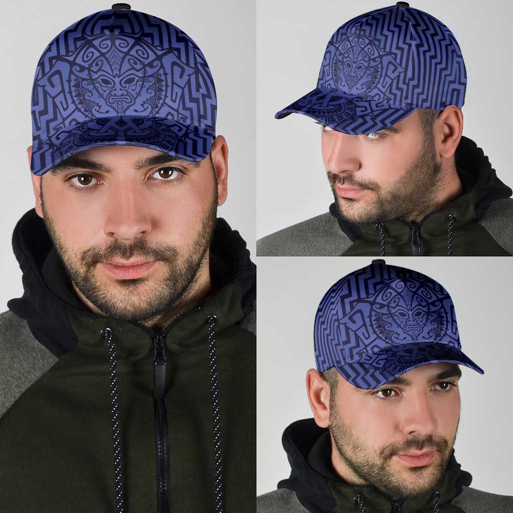 Basketball New Zealand Classic Cap Blue Maori Ta Moko Indigenous - Polynesian Pride