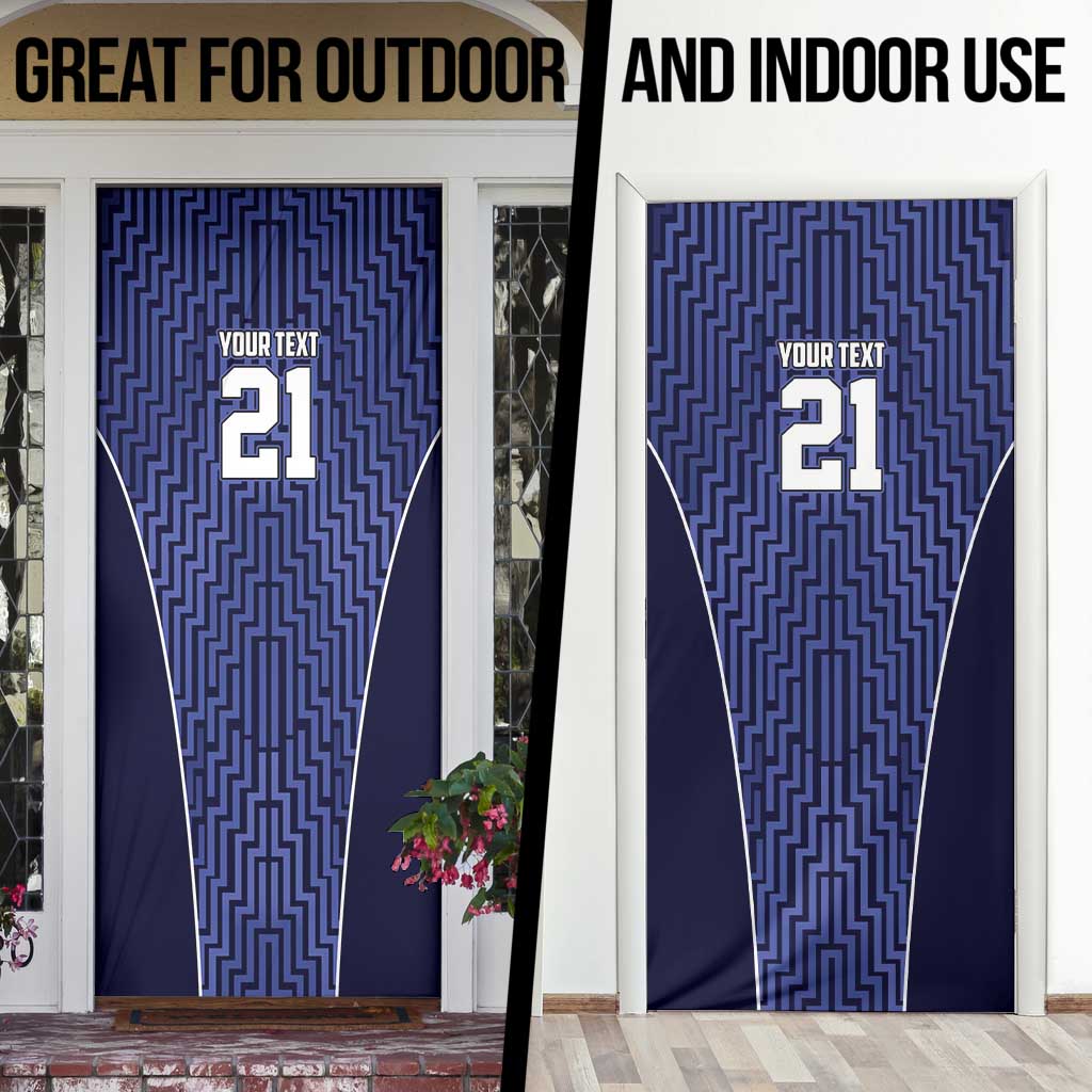 Custom Basketball New Zealand Door Cover Blue Maori Ta Moko Indigenous LT9 - Polynesian Pride