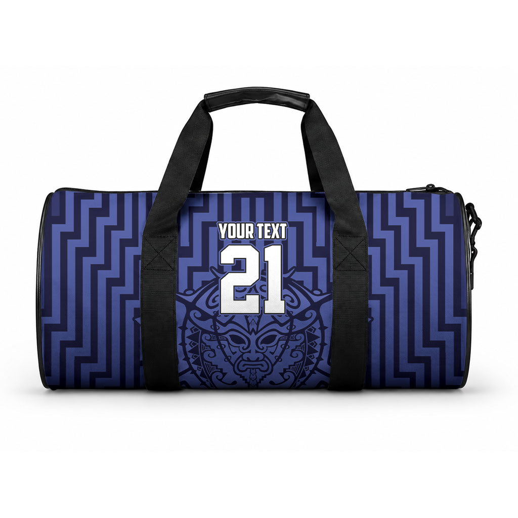 Custom Basketball New Zealand Duffle Bag Blue Maori Ta Moko Indigenous LT9 One size Blue - Polynesian Pride