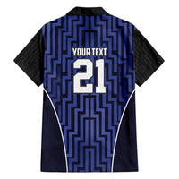 Custom Basketball New Zealand Family Matching Off The Shoulder Long Sleeve Dress and Hawaiian Shirt Blue Maori Ta Moko Indigenous LT9 - Polynesian Pride