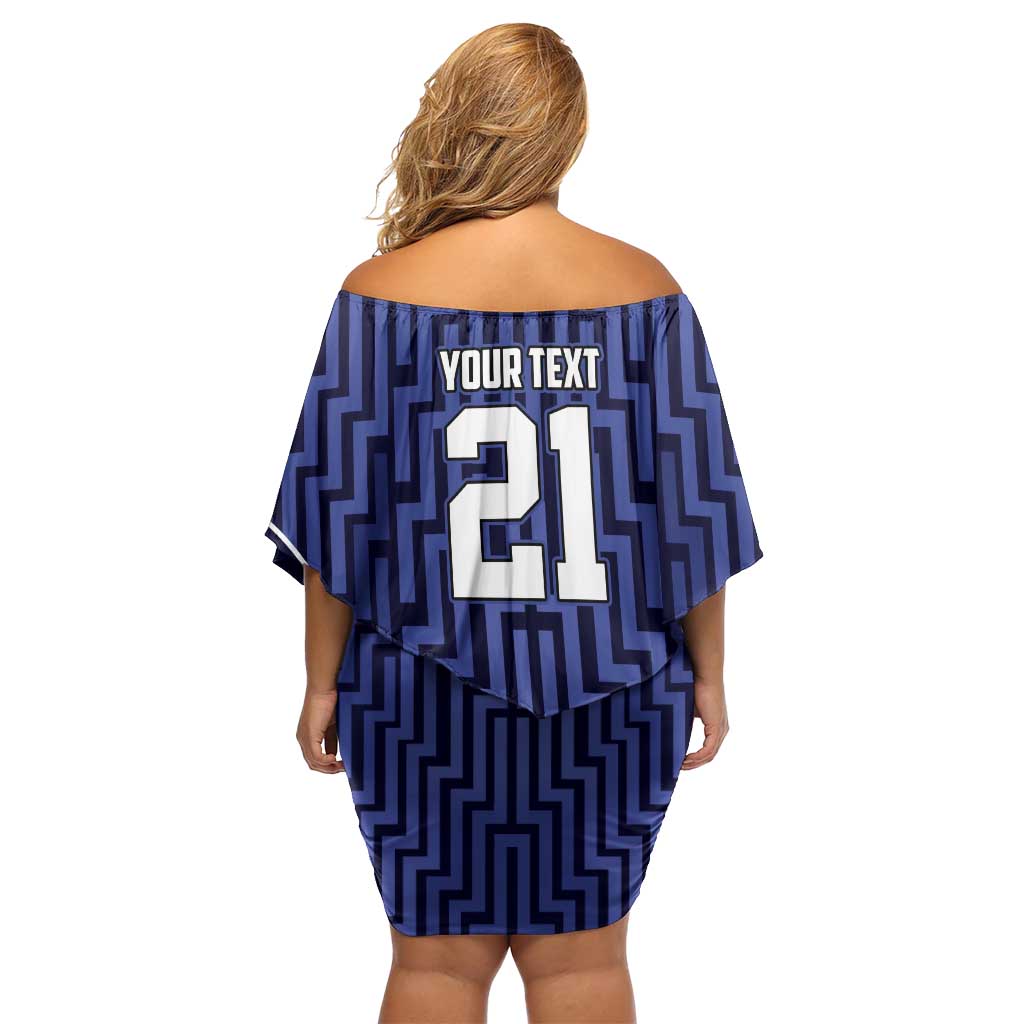Custom Basketball New Zealand Family Matching Off Shoulder Short Dress and Hawaiian Shirt Blue Maori Ta Moko Indigenous LT9 - Polynesian Pride