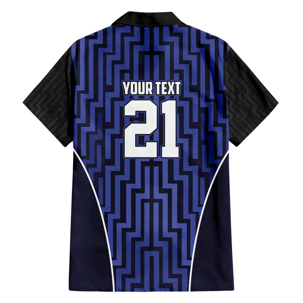 Custom Basketball New Zealand Hawaiian Shirt Blue Maori Ta Moko Indigenous LT9 - Polynesian Pride
