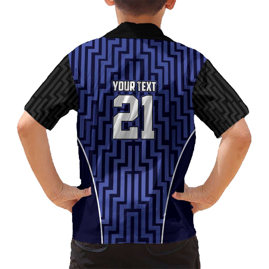 Custom Basketball New Zealand Hawaiian Shirt Blue Maori Ta Moko Indigenous LT9 - Polynesian Pride