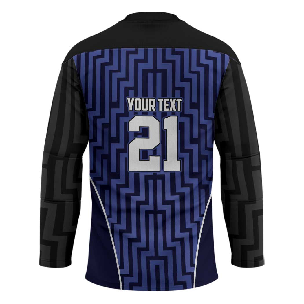 Custom Basketball New Zealand Hockey Jersey Blue Maori Ta Moko Indigenous LT9 - Polynesian Pride