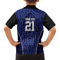 Custom Basketball New Zealand Kid Hawaiian Shirt Blue Maori Ta Moko Indigenous LT9 - Polynesian Pride