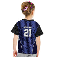 Custom Basketball New Zealand Kid T Shirt Blue Maori Ta Moko Indigenous LT9 - Polynesian Pride