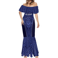 Custom Basketball New Zealand Mermaid Dress Blue Maori Ta Moko Indigenous LT9 - Polynesian Pride