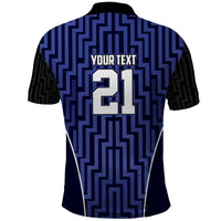Custom Basketball New Zealand Polo Shirt Blue Maori Ta Moko Indigenous LT9 - Polynesian Pride