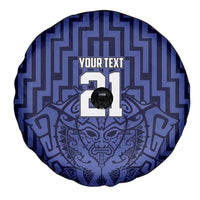 Custom Basketball New Zealand Spare Tire Cover Blue Maori Ta Moko Indigenous LT9 - Polynesian Pride