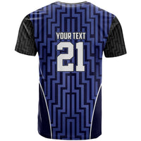 Custom Basketball New Zealand T Shirt Blue Maori Ta Moko Indigenous - Polynesian Pride