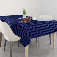 Custom Basketball New Zealand Tablecloth Blue Maori Ta Moko Indigenous - Polynesian Pride