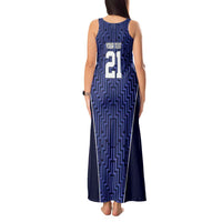 Custom Basketball New Zealand Tank Maxi Dress Blue Maori Ta Moko Indigenous LT9 - Polynesian Pride
