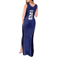 Custom Basketball New Zealand Tank Maxi Dress Blue Maori Ta Moko Indigenous LT9 - Polynesian Pride