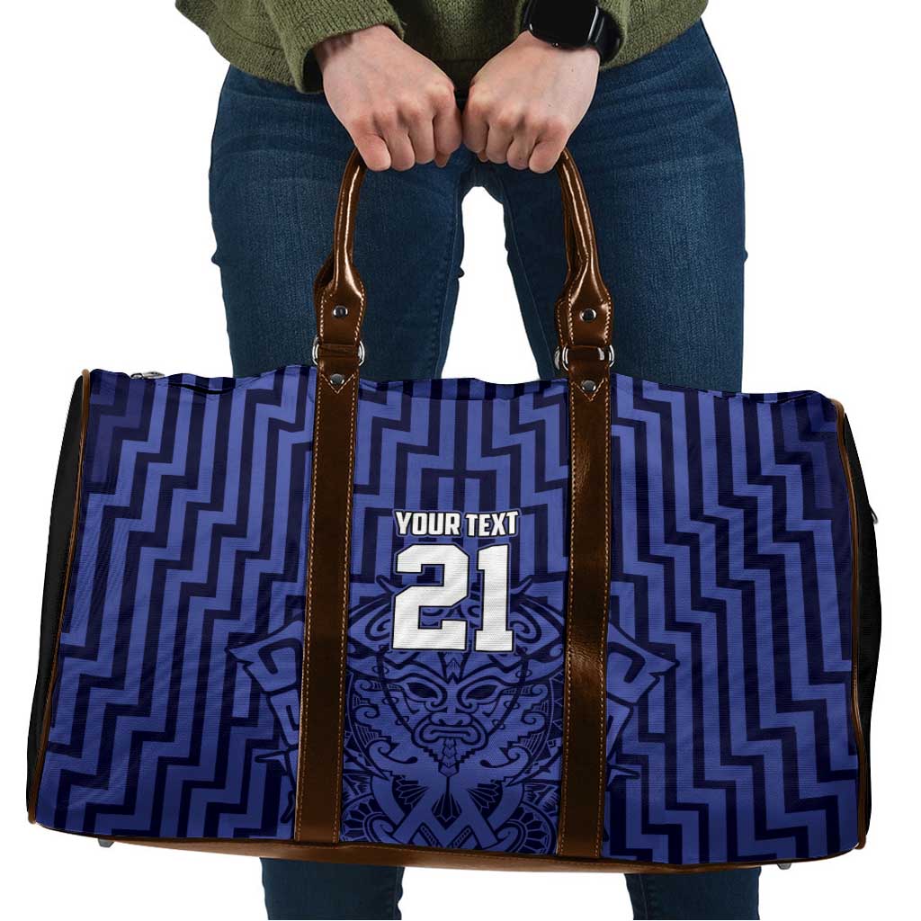 Custom Basketball New Zealand Travel Bag Blue Maori Ta Moko Indigenous LT9 Blue - Polynesian Pride
