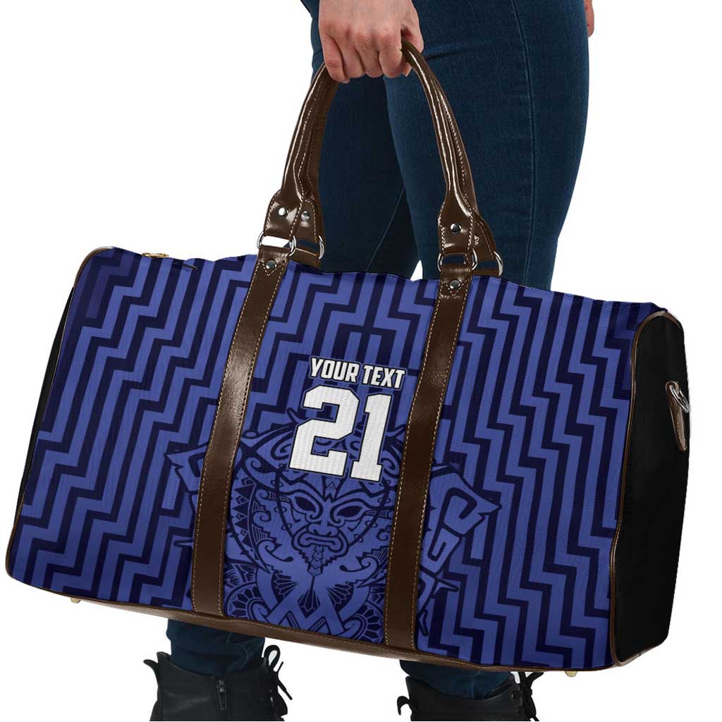 Custom Basketball New Zealand Travel Bag Blue Maori Ta Moko Indigenous LT9 - Polynesian Pride