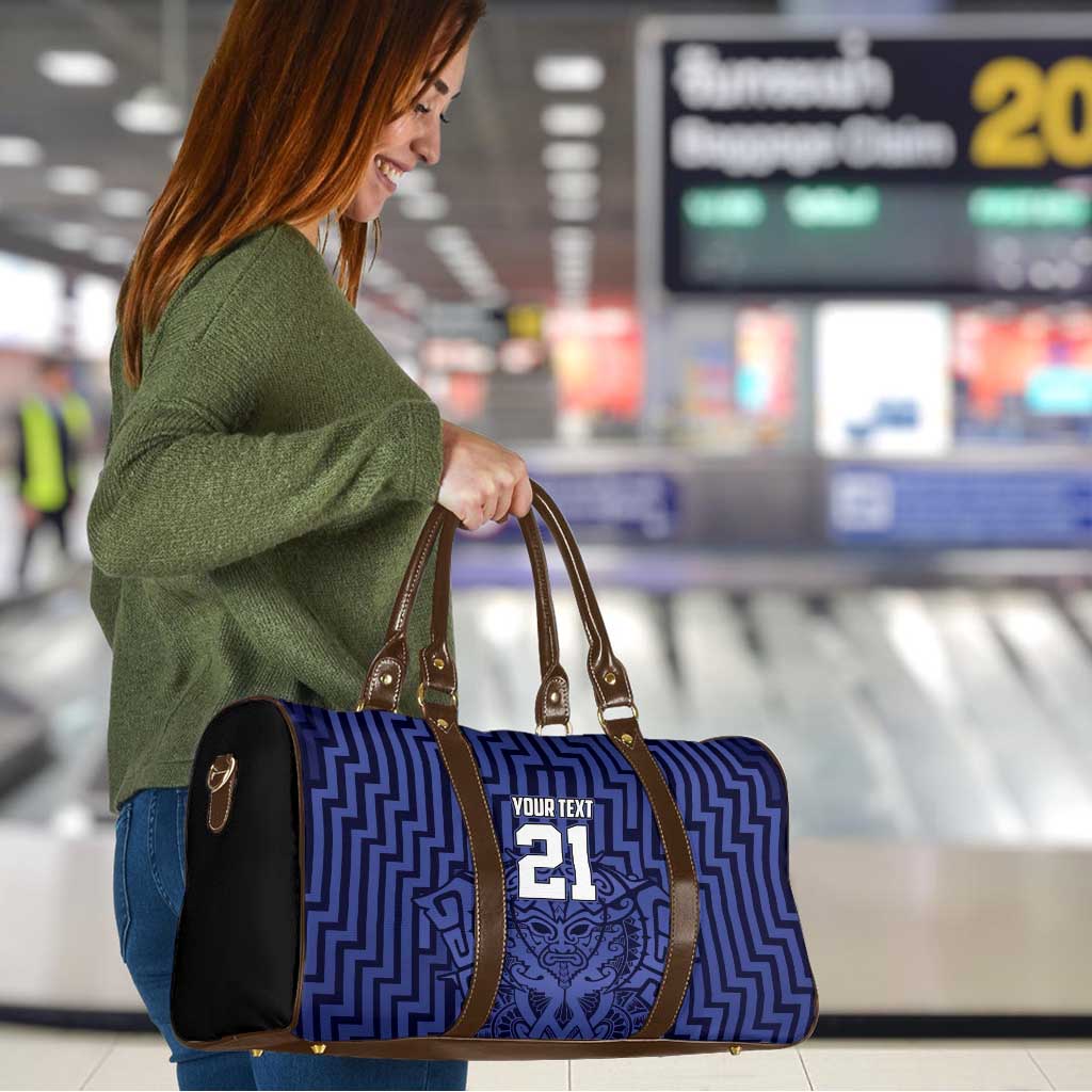 Custom Basketball New Zealand Travel Bag Blue Maori Ta Moko Indigenous LT9 - Polynesian Pride