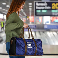 Custom Basketball New Zealand Travel Bag Blue Maori Ta Moko Indigenous LT9 - Polynesian Pride