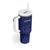 Custom Basketball New Zealand Tumbler With Handle Blue Maori Ta Moko Indigenous - Polynesian Pride