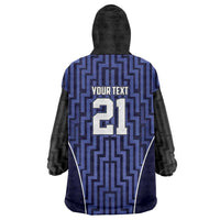 Custom Basketball New Zealand Wearable Blanket Hoodie Blue Maori Ta Moko Indigenous LT9 - Polynesian Pride