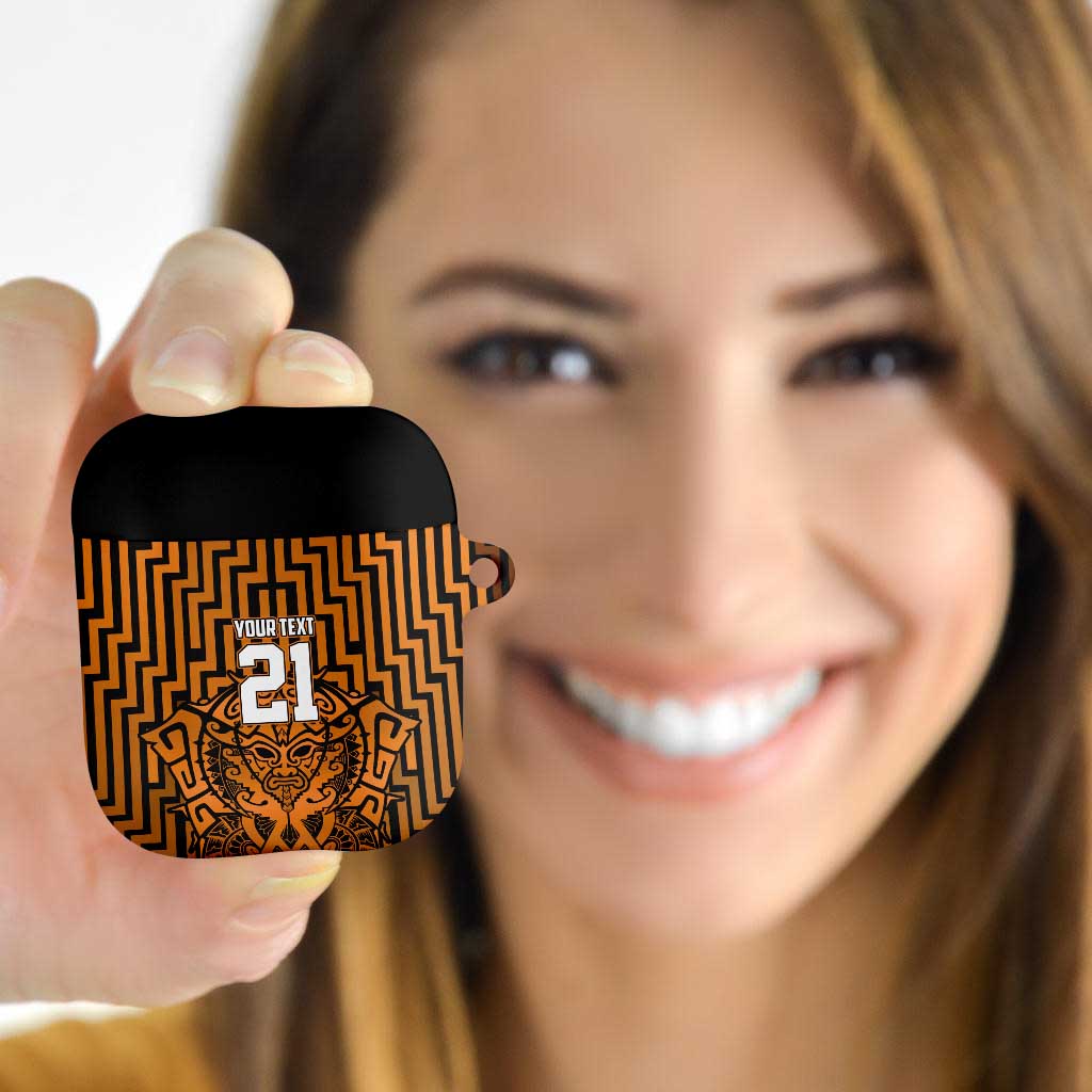 Custom Basketball New Zealand AirPods Case Gold Maori Ta Moko Indigenous LT9 Gold - Polynesian Pride