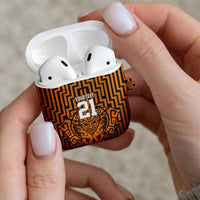 Custom Basketball New Zealand AirPods Case Gold Maori Ta Moko Indigenous LT9 - Polynesian Pride