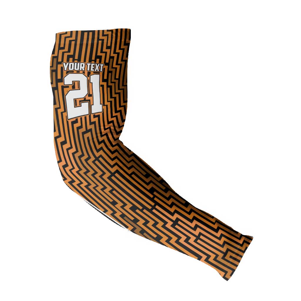 Custom Basketball New Zealand Arm Sleeves Gold Maori Ta Moko Indigenous LT9 - Polynesian Pride