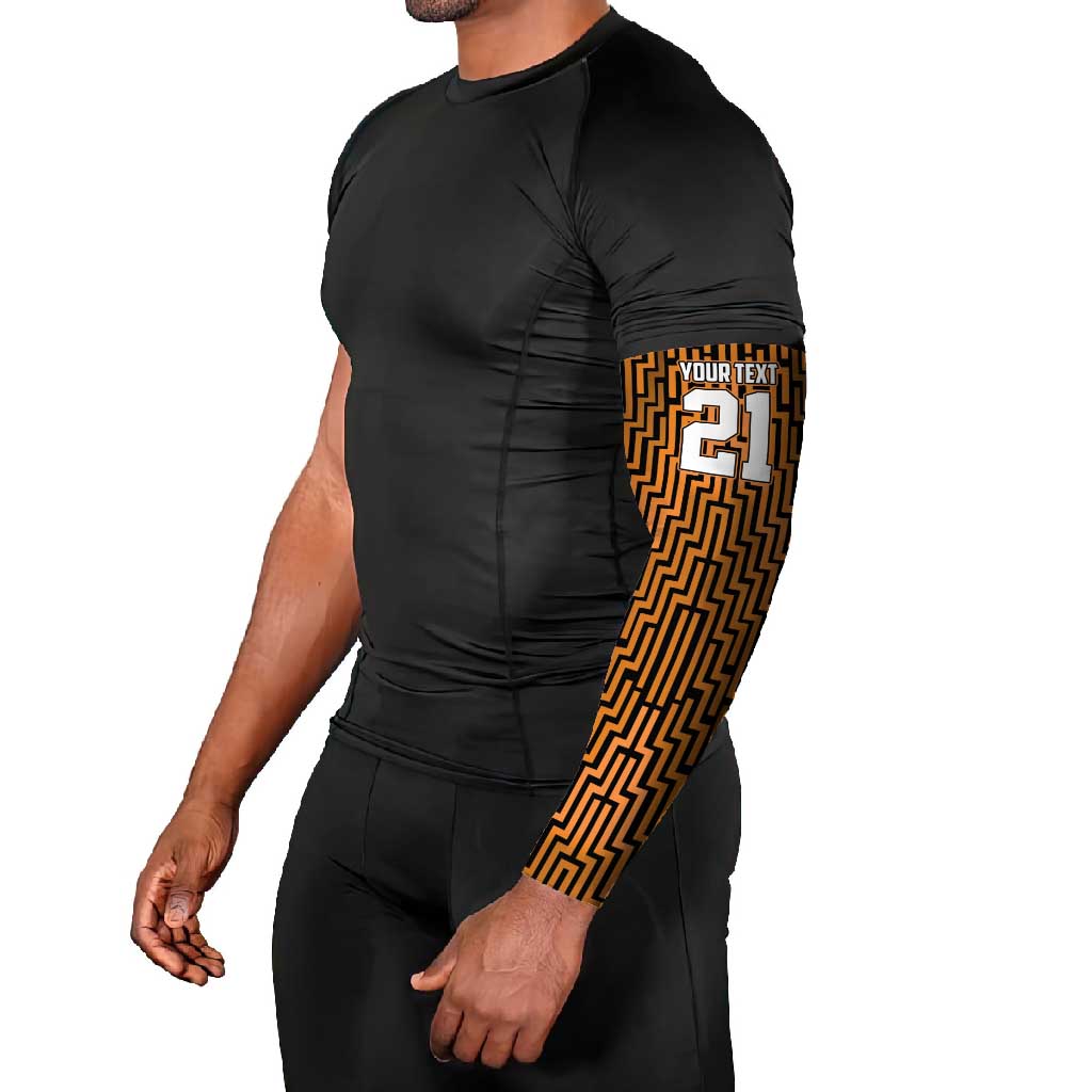 Custom Basketball New Zealand Arm Sleeves Gold Maori Ta Moko Indigenous LT9 - Polynesian Pride