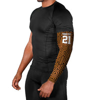 Custom Basketball New Zealand Arm Sleeves Gold Maori Ta Moko Indigenous LT9 - Polynesian Pride