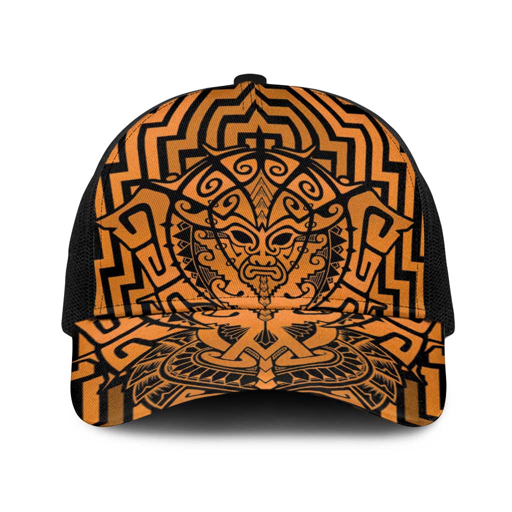 Basketball New Zealand Baseball Net Cap Gold Maori Ta Moko Indigenous - Polynesian Pride
