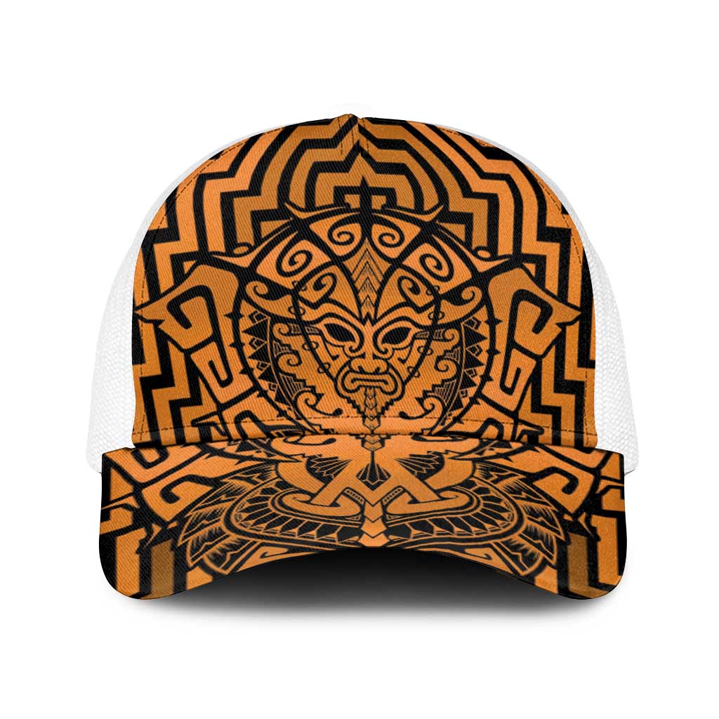Basketball New Zealand Baseball Net Cap Gold Maori Ta Moko Indigenous - Polynesian Pride