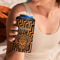 Custom Basketball New Zealand 4 in 1 Can Cooler Tumbler Gold Maori Ta Moko Indigenous LT9 - Polynesian Pride