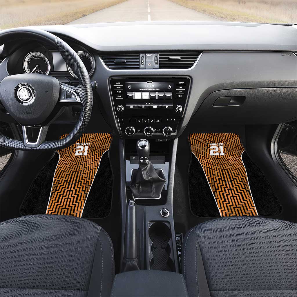 Custom Basketball New Zealand Car Mats Gold Maori Ta Moko Indigenous - Polynesian Pride