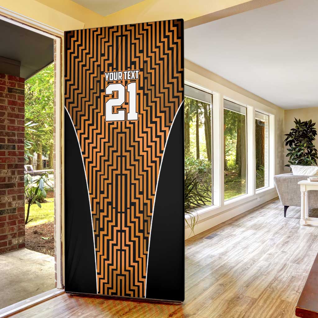 Custom Basketball New Zealand Door Cover Gold Maori Ta Moko Indigenous LT9 - Polynesian Pride